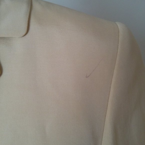 ELLEN TRACY Blazer Single Breasted Jacket Light Yellow Size Petite 12 - Picture 10 of 10
